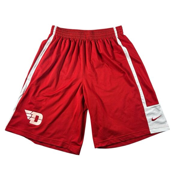 Nike University Of Dayton Flyers Basketball Shorts Men’s Large Dri-Fit Red Y2K - Picture 1 of 11